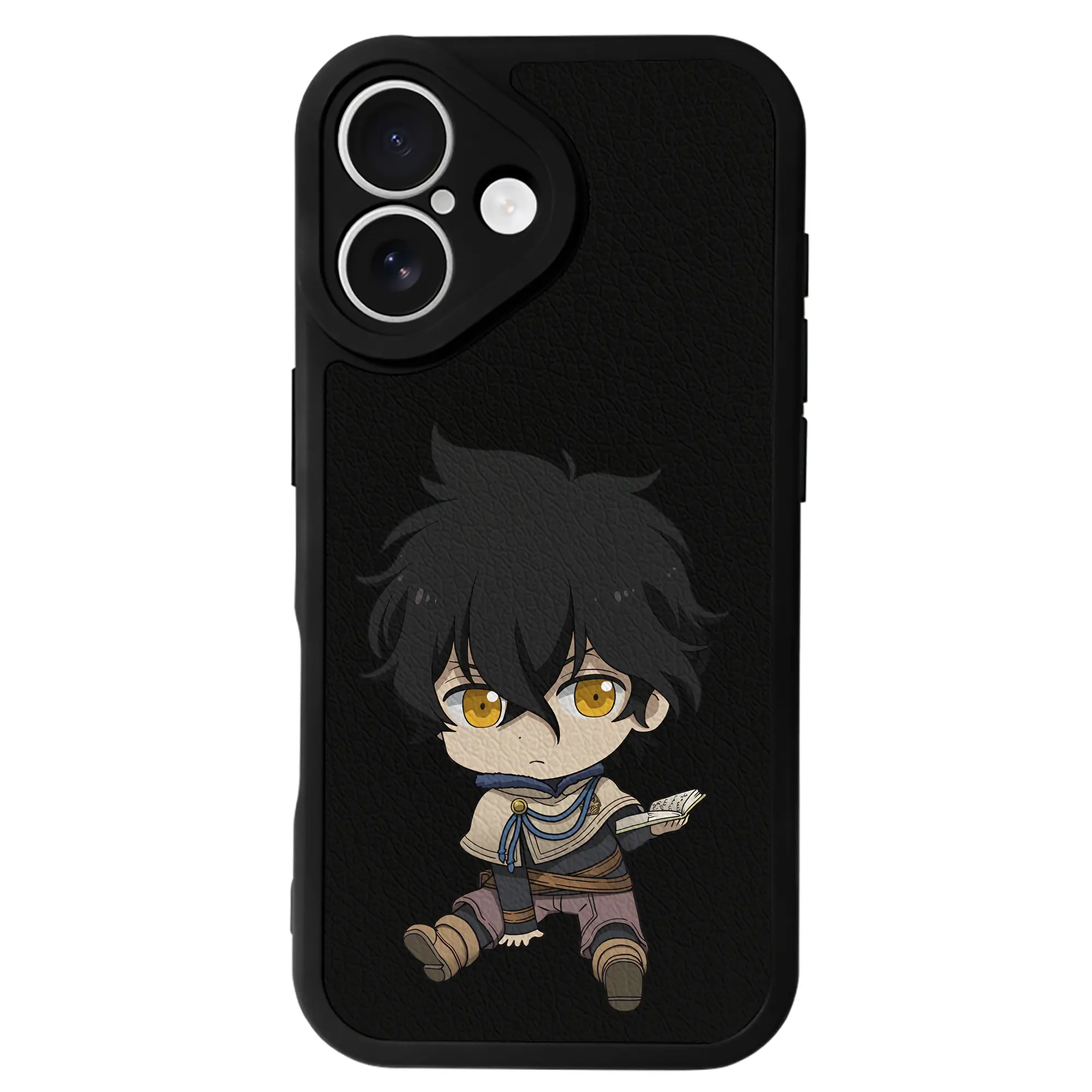 ブラッククローバー グッズ ユノ・グリンベリオール - IPhone 16シリーズ対応 ・ シリコンスマホケース ・ レザー調 ・ 高精度フィット ・ 耐衝撃 ・ ワイヤレス充電対応 ・ 精密カット